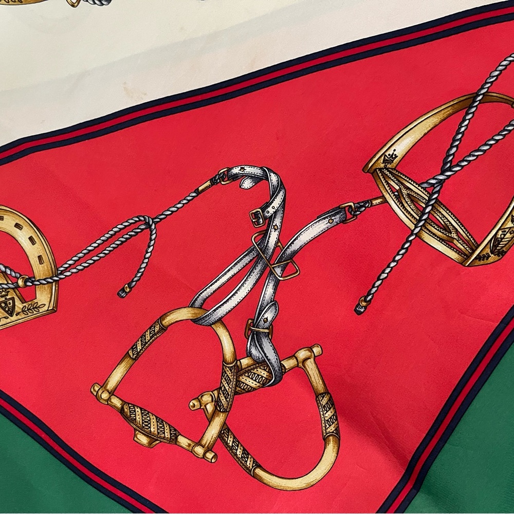 Vintage Gucci Equestrian Print Silk Scarf. - Picture 11 of 16